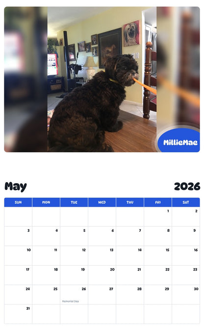 2026 - 2027 MillieMae - Pawidols Pet Calendar