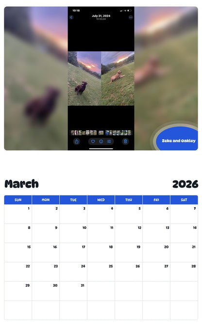 November 2025 - October 2026 Zeke and Oakley - Pawidols Pet Calendar