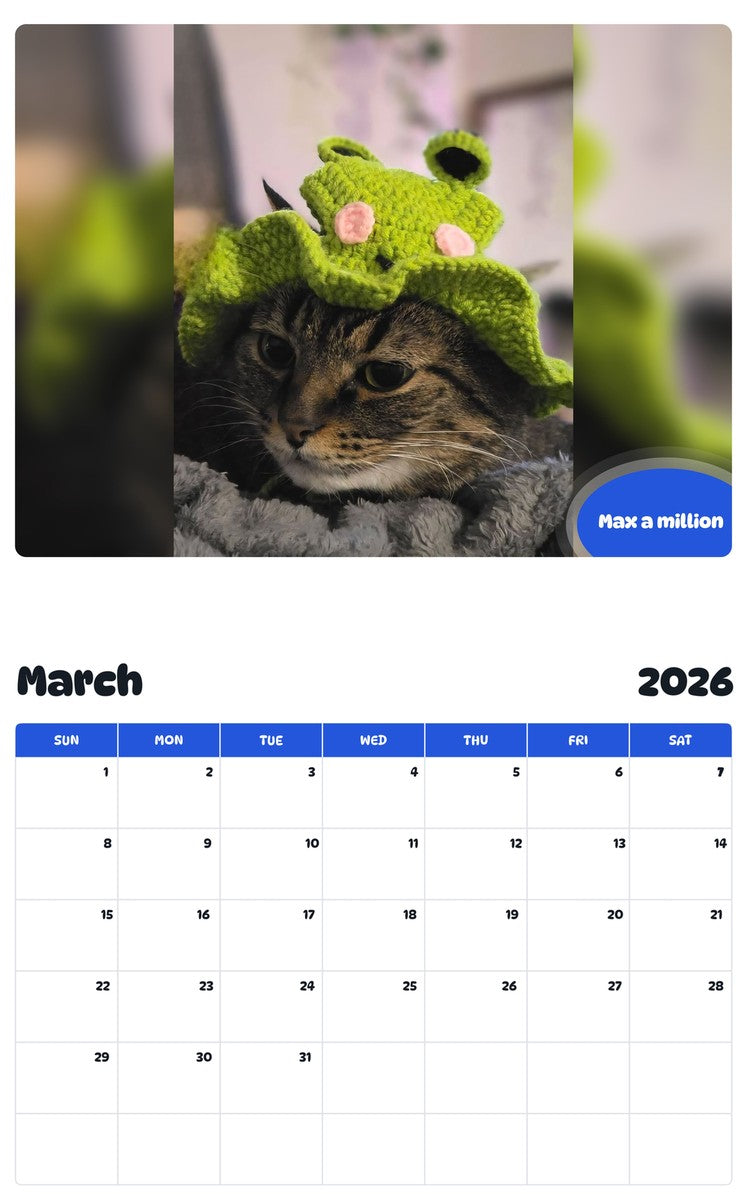 November 2025 - October 2026 Max a million - Pawidols Pet Calendar