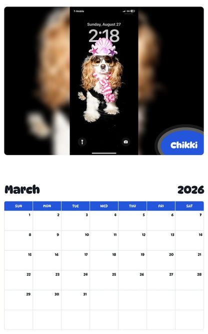 November 2025 - October 2026 Chikki - Pawidols Pet Calendar