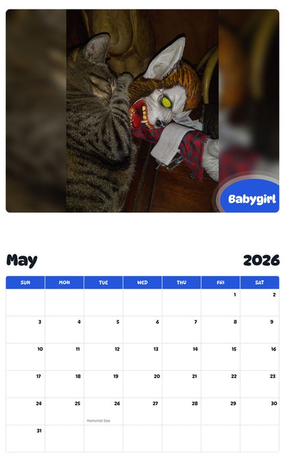 2026 - 2027 Babygirl - Pawidols Pet Calendar
