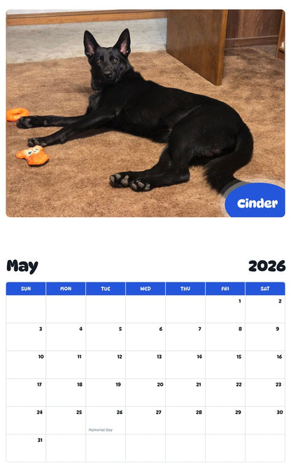 2026 - 2027 Cinder - Pawidols Pet Calendar