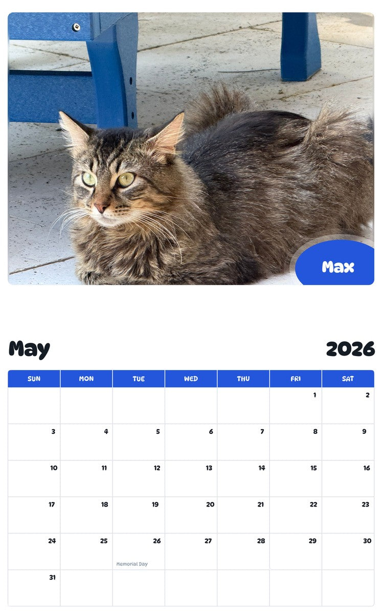 2026 - 2027 Max - Pawidols Pet Calendar