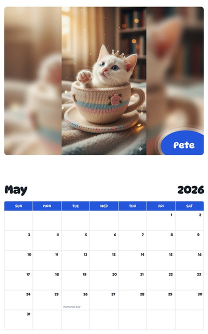 2026 - 2027 Pete - Pawidols Pet Calendar