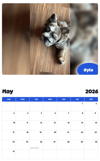 2026 - 2027 Rylo - Pawidols Pet Calendar
