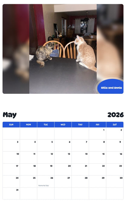 2026 - 2027 Ollie and Annie - Pawidols Pet Calendar
