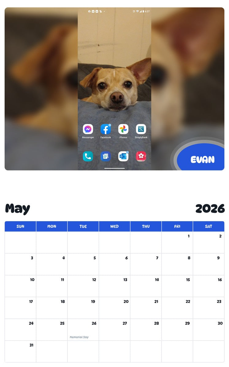 2026 - 2027 EVAN - Pawidols Pet Calendar