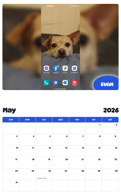 2026 - 2027 EVAN - Pawidols Pet Calendar