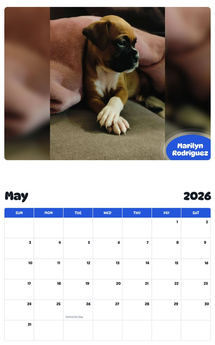 2026 - 2027 Marilyn Rodriguez - Pawidols Pet Calendar