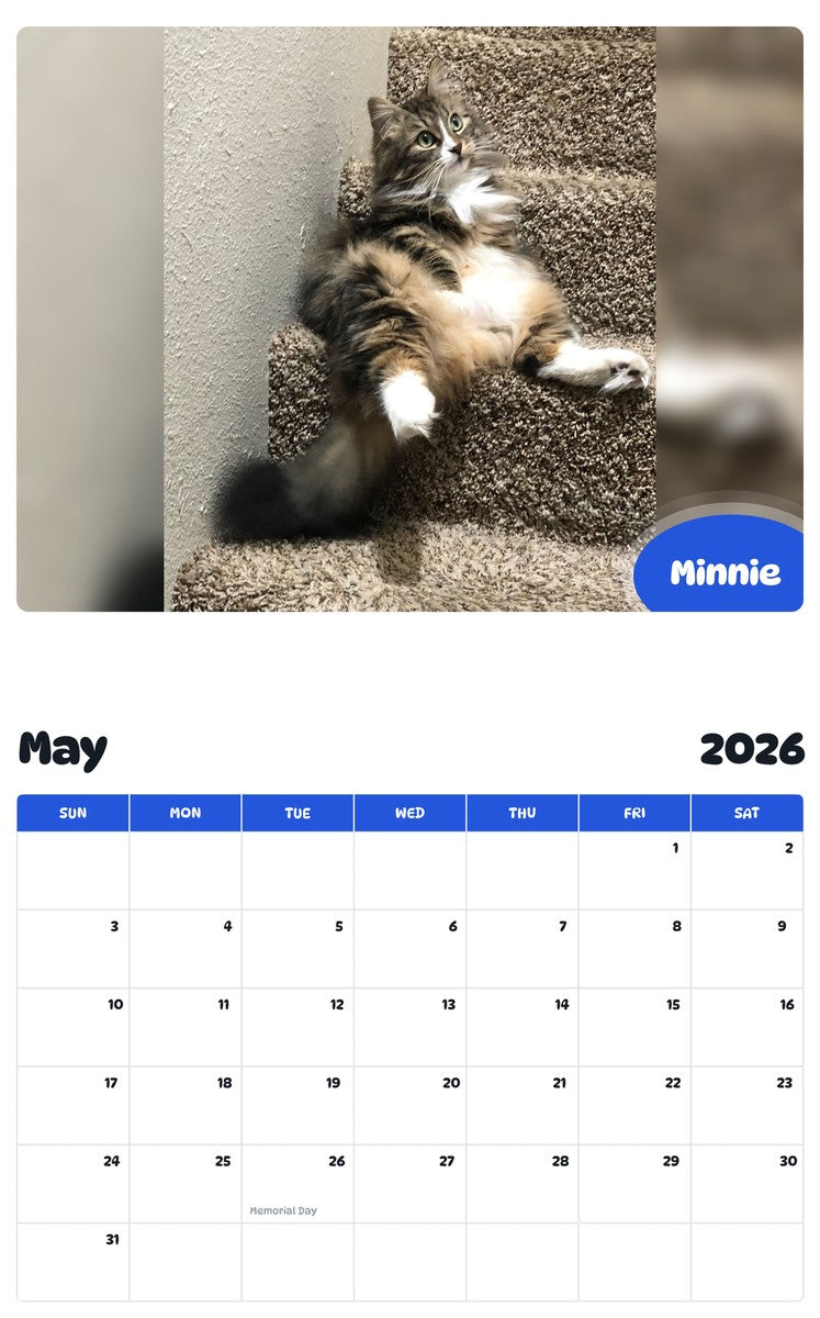 2026 - 2027 Minnie - Pawidols Pet Calendar