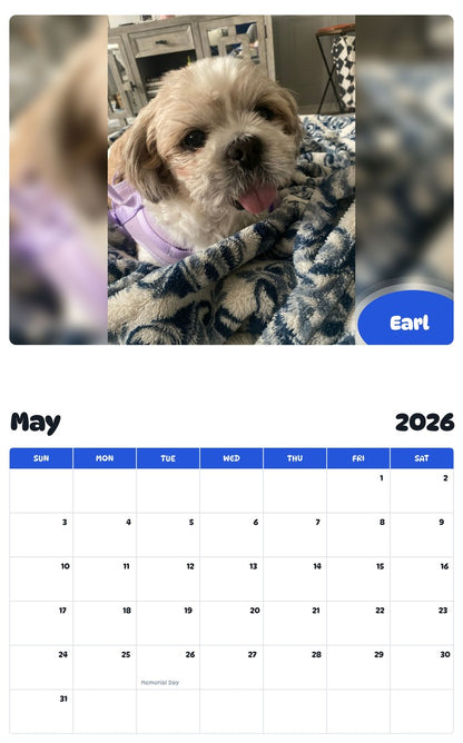 2026 - 2027 Earl - Pawidols Pet Calendar
