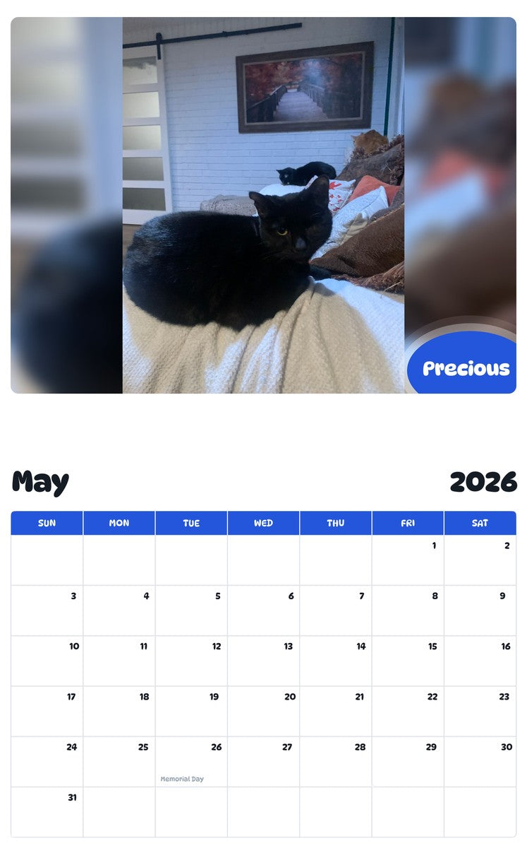 2026 - 2027 Precious - Pawidols Pet Calendar