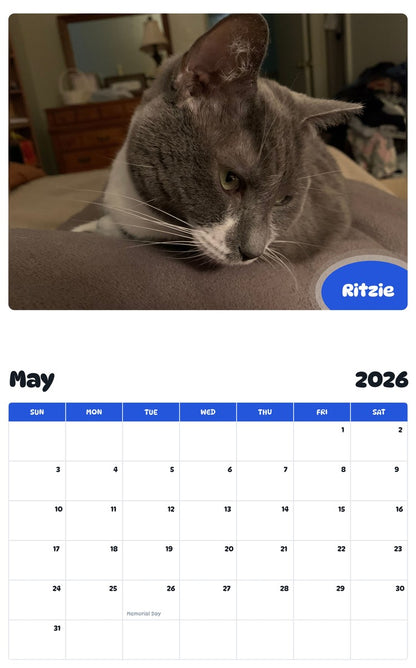 2026 - 2027 Ritzie - Pawidols Pet Calendar