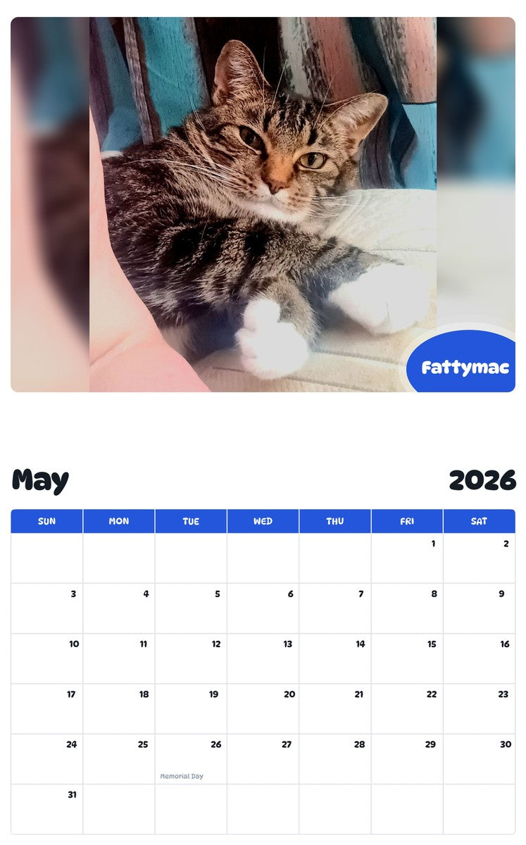 2026 - 2027 Fattymac - Pawidols Pet Calendar