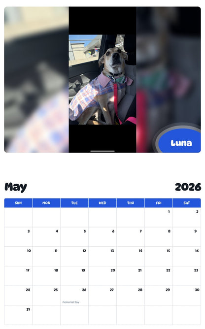 2026 - 2027 Luna - Pawidols Pet Calendar