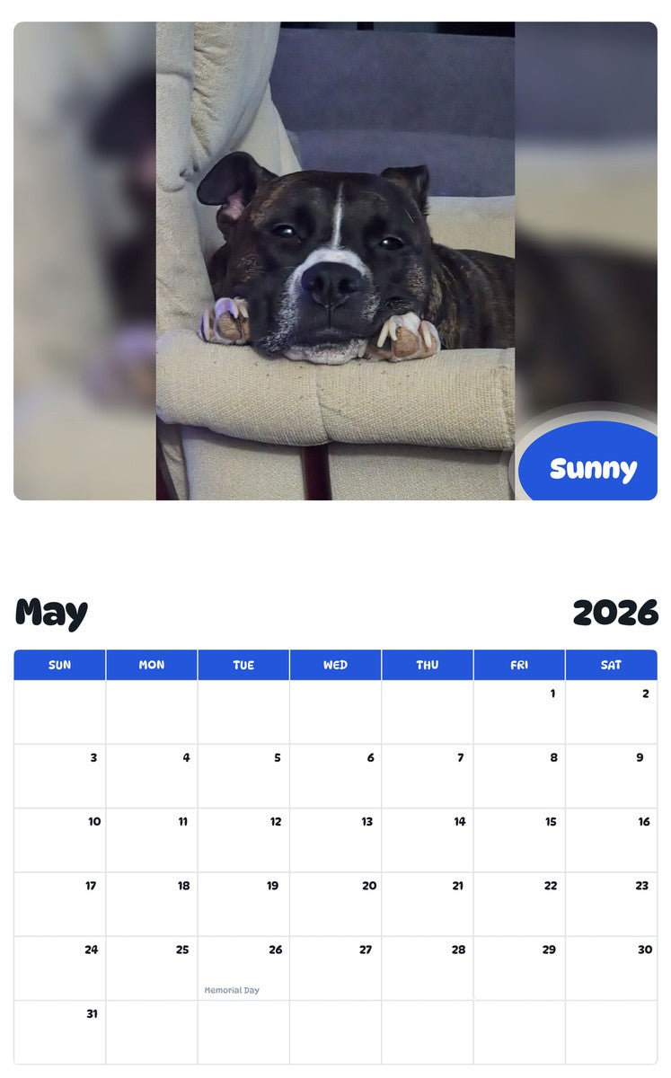2026 - 2027 Sunny - Pawidols Pet Calendar