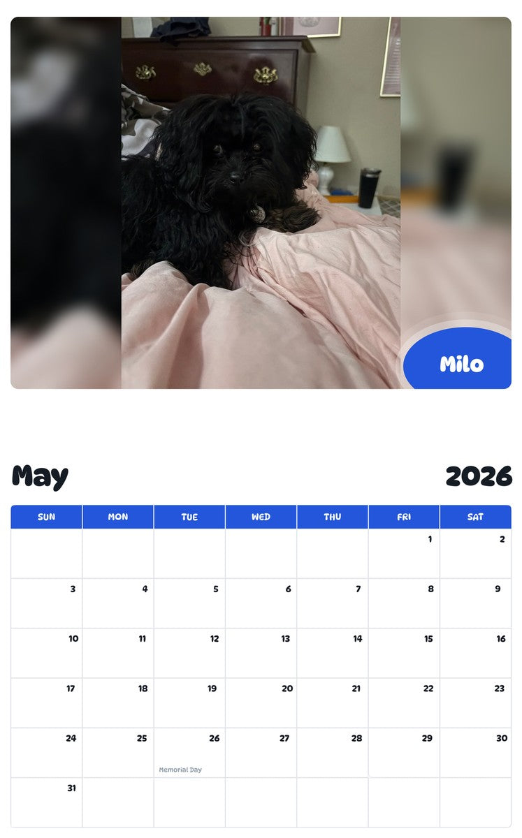 2026 - 2027 Milo - Pawidols Pet Calendar