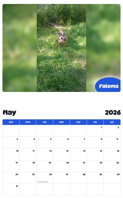 2026 - 2027 Paloma - Pawidols Pet Calendar