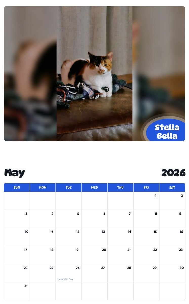 2026 - 2027 Stella Bella - Pawidols Pet Calendar