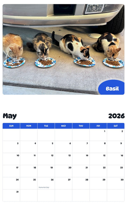 2026 - 2027 Basil - Pawidols Pet Calendar