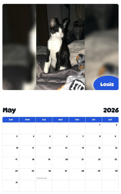 2026 - 2027 Louis - Pawidols Pet Calendar