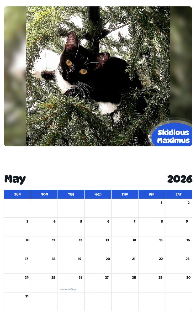 2026 - 2027 Skidious Maximus - Pawidols Pet Calendar