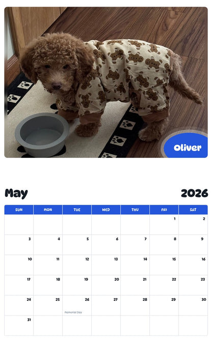 2026 - 2027 Oliver - Pawidols Pet Calendar