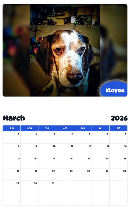 November 2025 - October 2026 Kloyee - Pawidols Pet Calendar