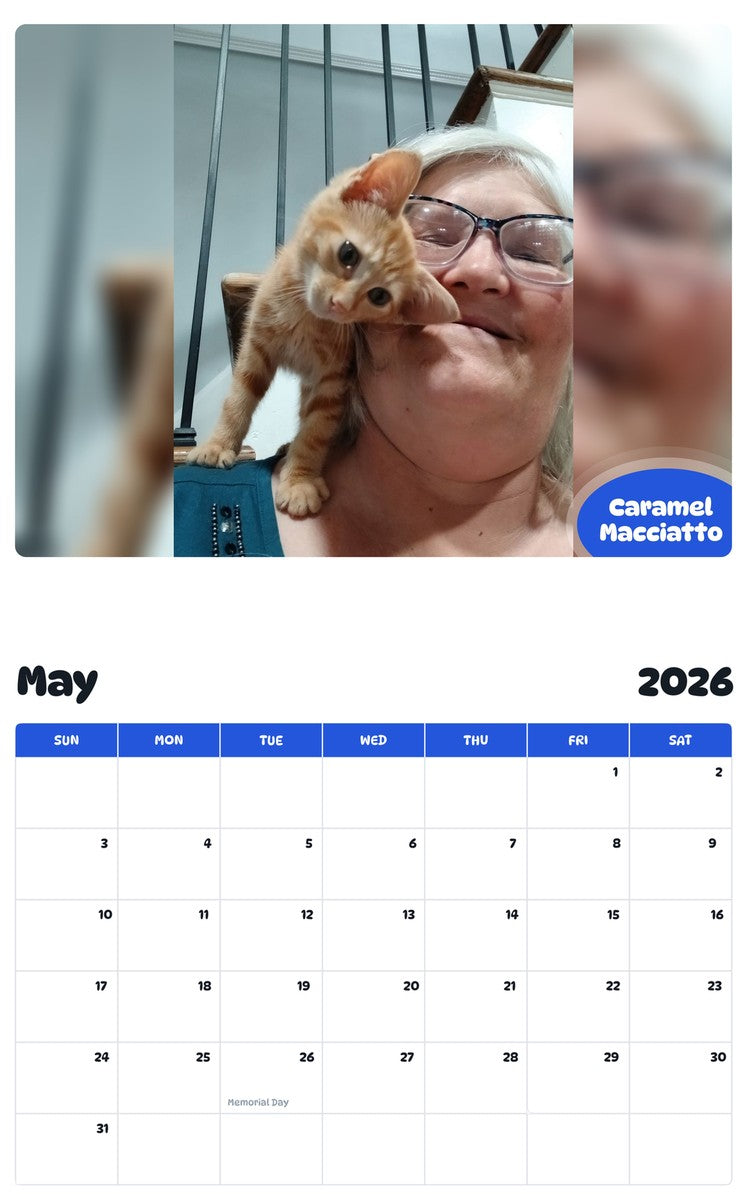 2026 - 2027 Caramel Macciatto - Pawidols Pet Calendar