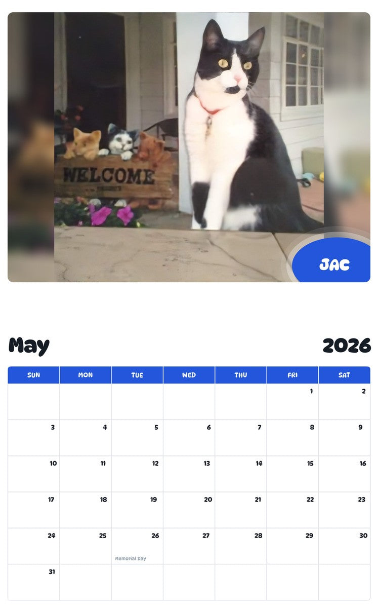 2026 - 2027 JAC - Pawidols Pet Calendar