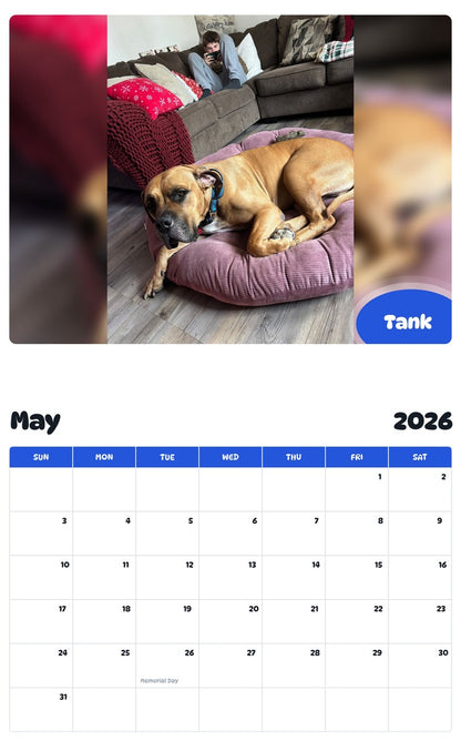 2026 - 2027 Tank - Pawidols Pet Calendar