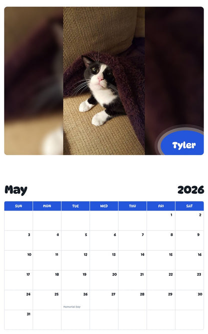 2026 - 2027 Tyler - Pawidols Pet Calendar