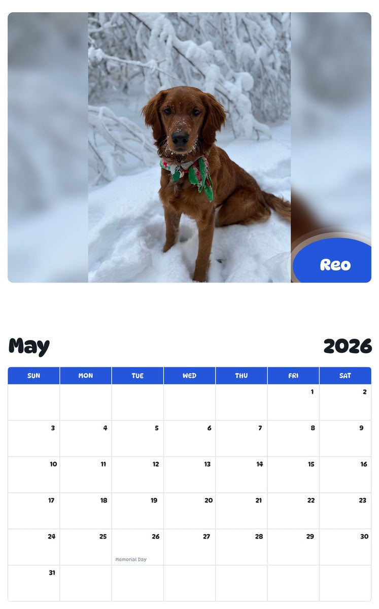 2026 - 2027 Reo - Pawidols Pet Calendar