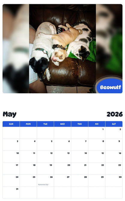 2026 - 2027 Beowulf - Pawidols Pet Calendar