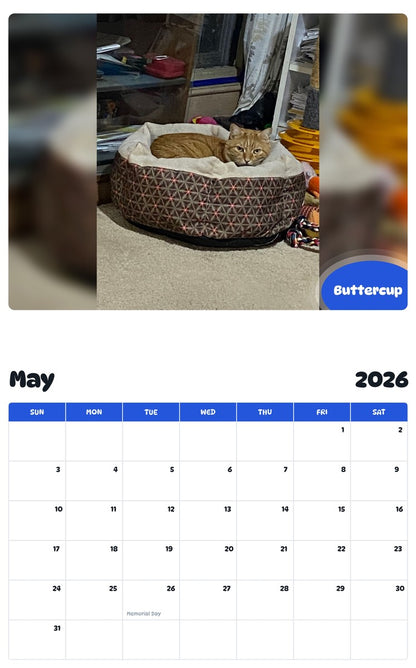 2026 - 2027 Buttercup - Pawidols Pet Calendar