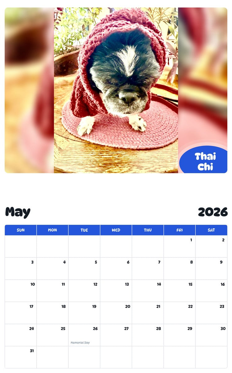 2026 - 2027 Thai Chi - Pawidols Pet Calendar