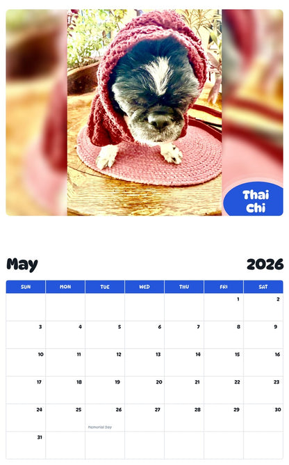 2026 - 2027 Thai Chi - Pawidols Pet Calendar