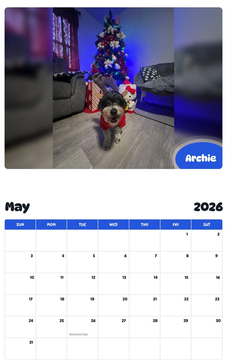 2026 - 2027 Archie - Pawidols Pet Calendar