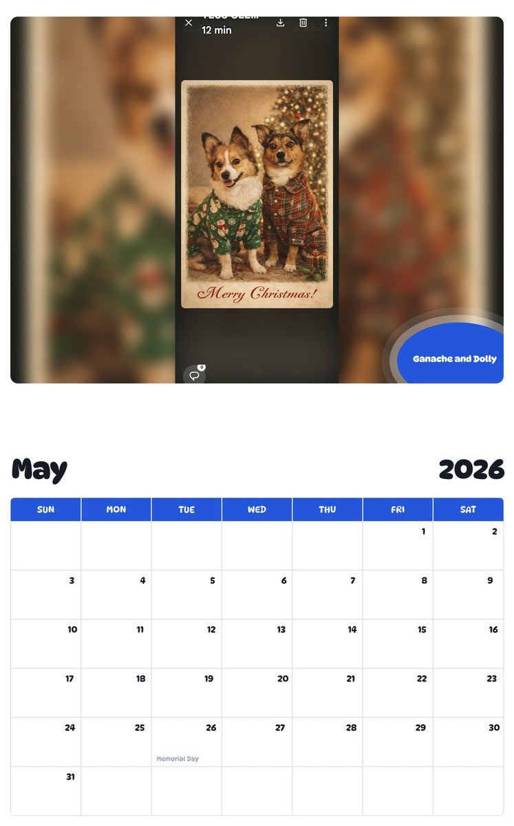 2026 - 2027 Ganache and Dolly - Pawidols Pet Calendar