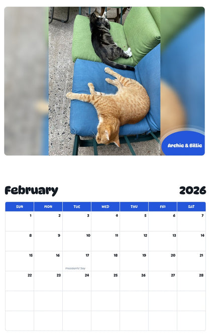 October 2025 - September 2026 Archie & Billie - Pawidols Pet Calendar
