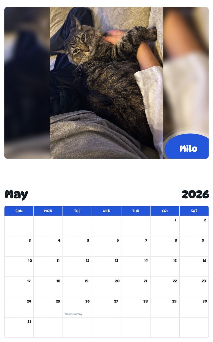 2026 - 2027 Milo - Pawidols Pet Calendar