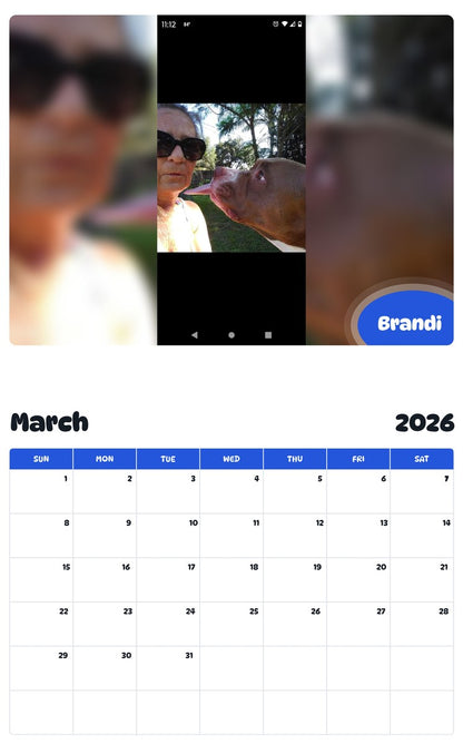 November 2025 - October 2026 Brandi - Pawidols Pet Calendar