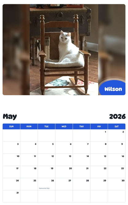 2026 - 2027 Wilson - Pawidols Pet Calendar