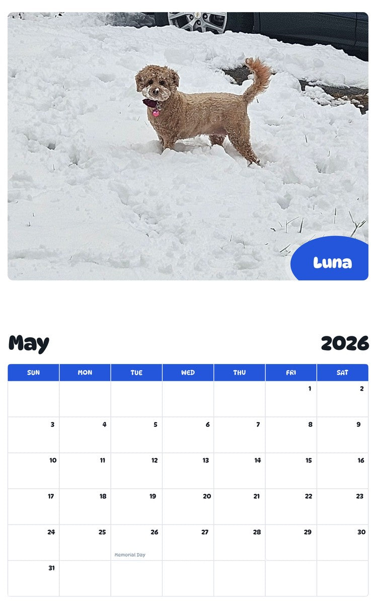 2026 - 2027 Luna - Pawidols Pet Calendar