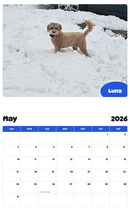 2026 - 2027 Luna - Pawidols Pet Calendar