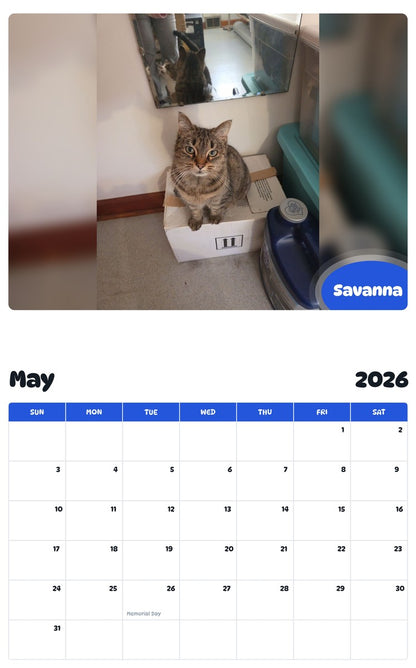 2026 - 2027 Savanna - Pawidols Pet Calendar