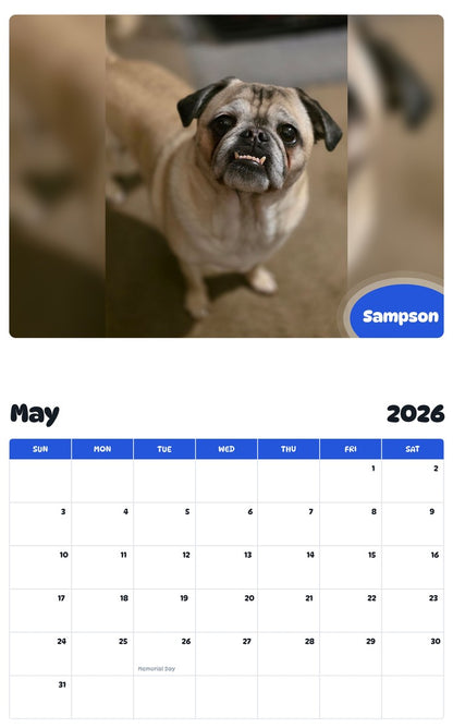 2026 - 2027 Sampson - Pawidols Pet Calendar
