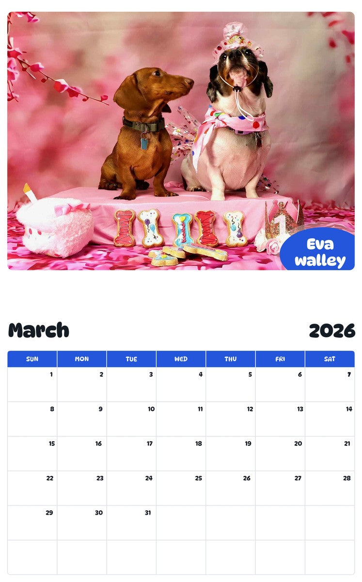 November 2025 - October 2026 Eva walley - Pawidols Pet Calendar