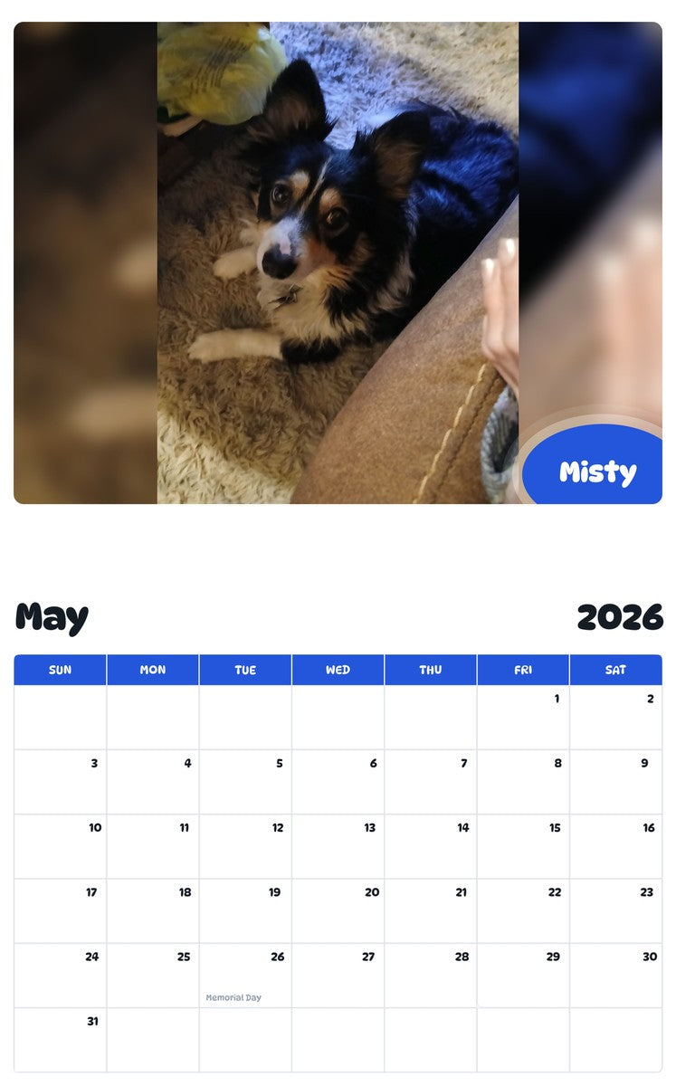 2026 - 2027 Misty - Pawidols Pet Calendar