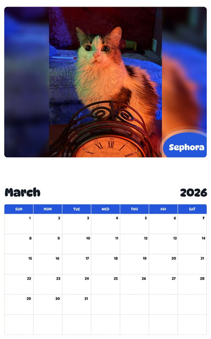November 2025 - October 2026 Sephora - Pawidols Pet Calendar